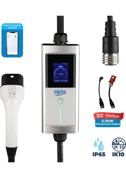 Hims HCTK-22-G 22kW Akıllı Konnektörlü Taşınabilir Şarj İstasyonu